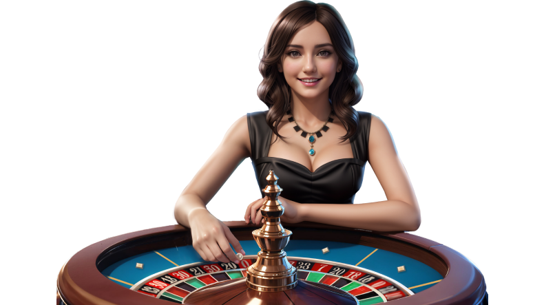 Μπόνους καλωσορίσματος Boomerang Casino με γυναίκα κρουπιέρη σε ρουλέτα